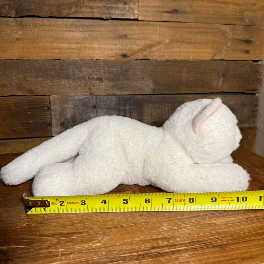 Aurora Adorable Flopsie Precious White Kitty Blue Eyes Stuffed Animal Plush - Picture 5 of 6